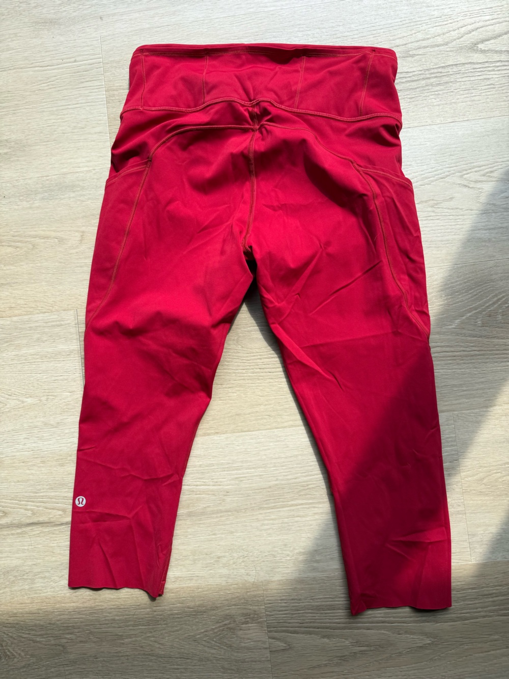 Lululemon Fast & Free High Rise Crop - Red 8 - Picture 2 of 5